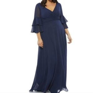 Mac Duggal 67913 - Circular Flounce Quarter Sleeved Chiffon Dress Size 1…